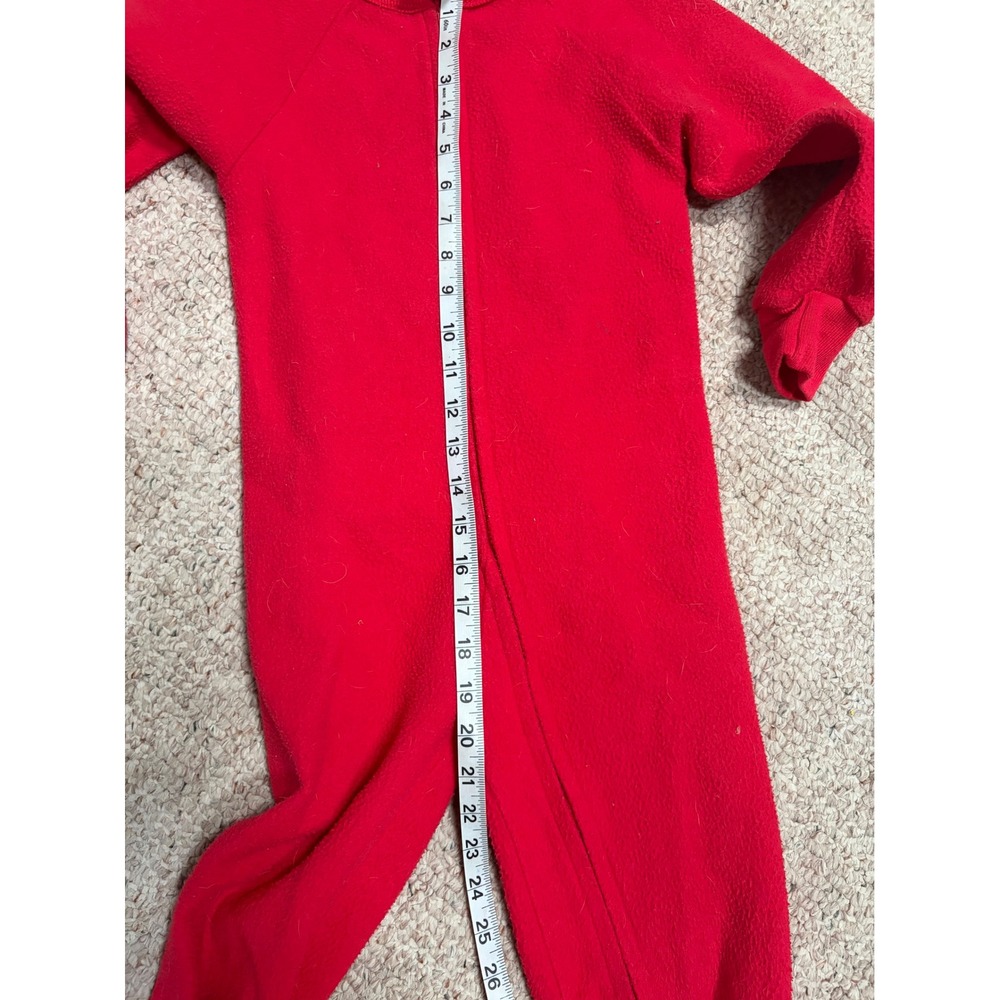 Dancing Bears Kids Red Fleece Footed Pajamas Sleeper Size 4T Vintage Style - Picture 4 of 5